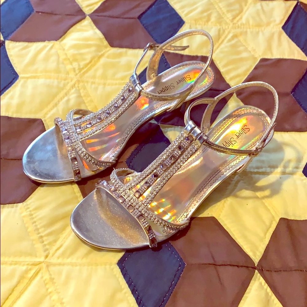 Silver Slipper Heels